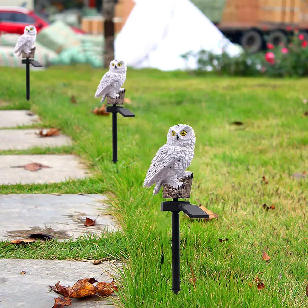 Solar Owl Garden Light with Decorative Stake
