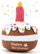 Dog Birthday Toy, Birthday Cake Toys for Puppy Gifts, Squeaky Plush Dog Toys