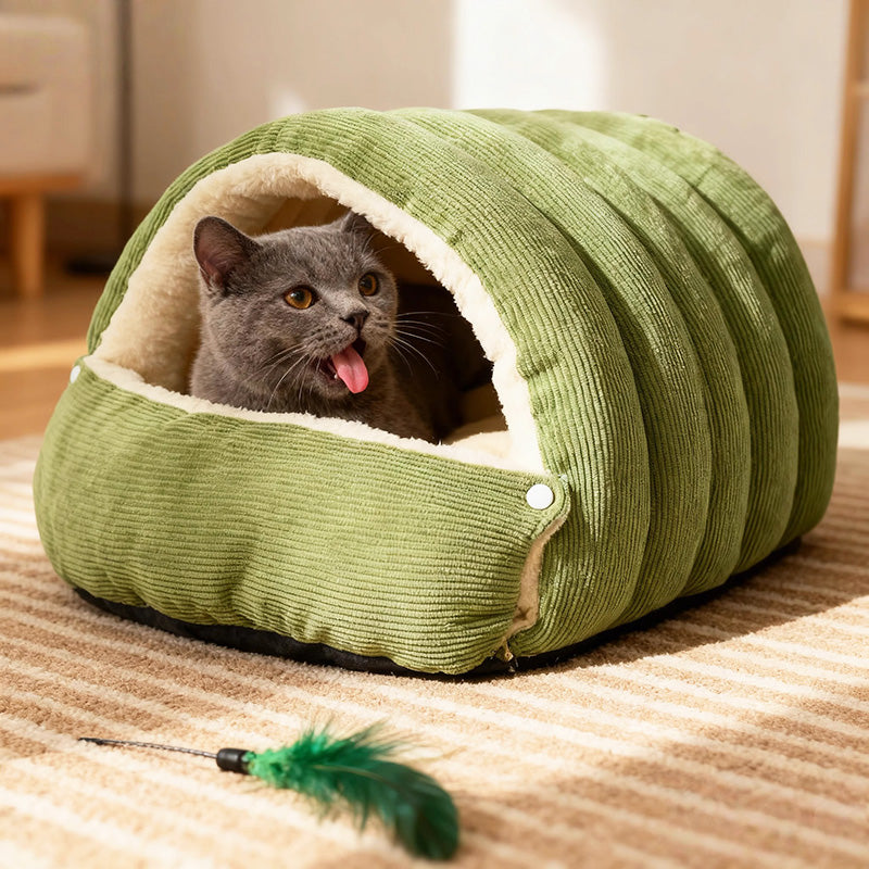 🐈Removable and Washable Winter Closed-off Cat Bed 🐾