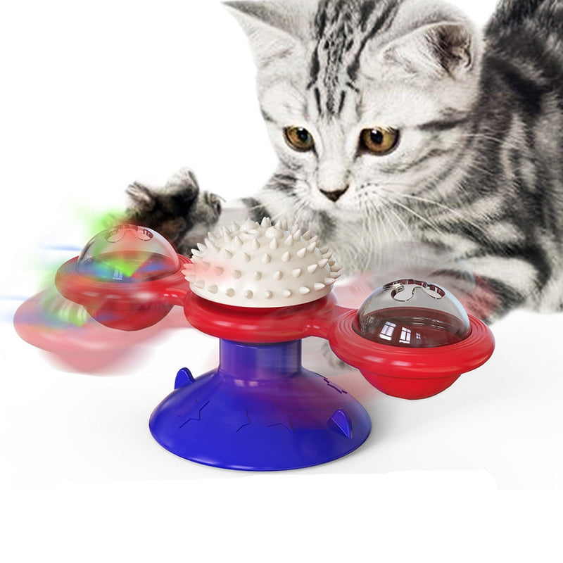 Cute Rotating Windmill Cat Toy