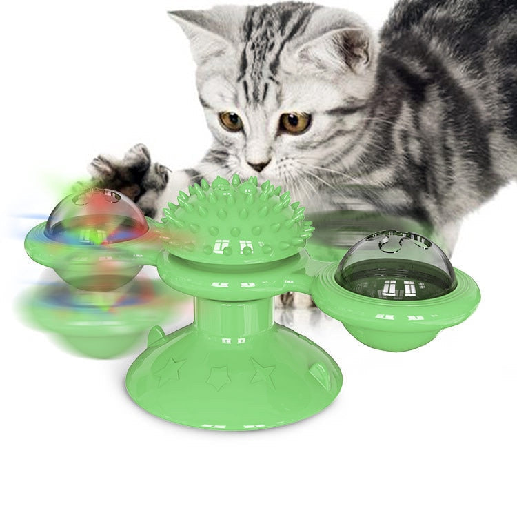 Cute Rotating Windmill Cat Toy