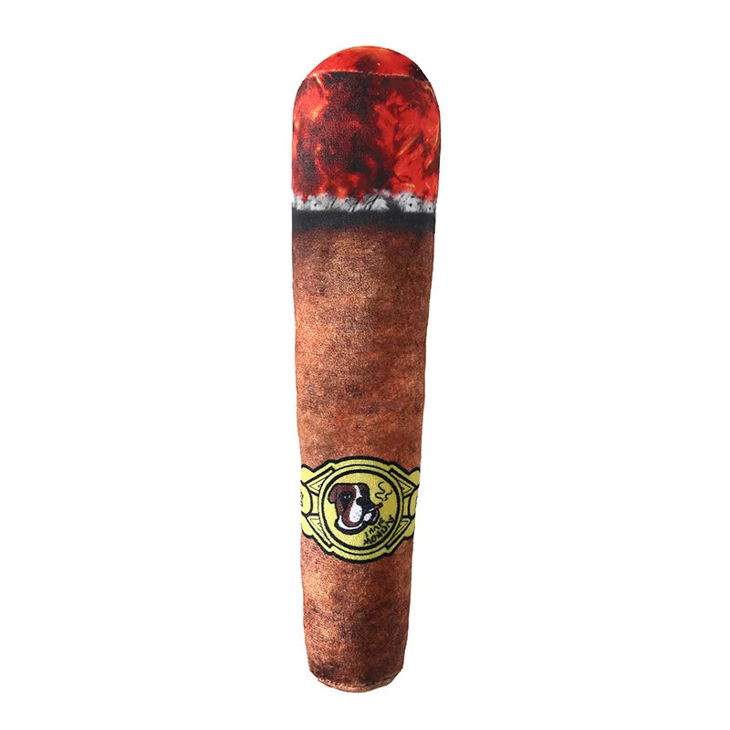 Cigar Design Plush Squeaky Dog Toy