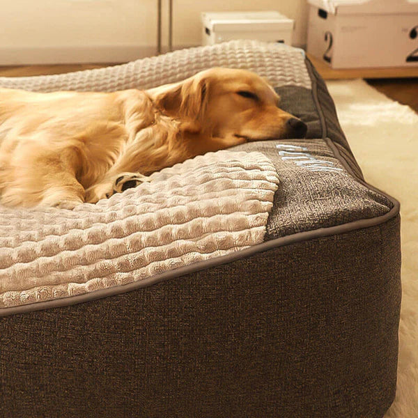 Calming Dog Cushion - Large Thick Scratch-resistant Spine Protection Dog Cushion Bed