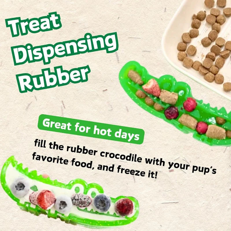 Slow-Feed Chew & Fetch Crocodile Dog Toy