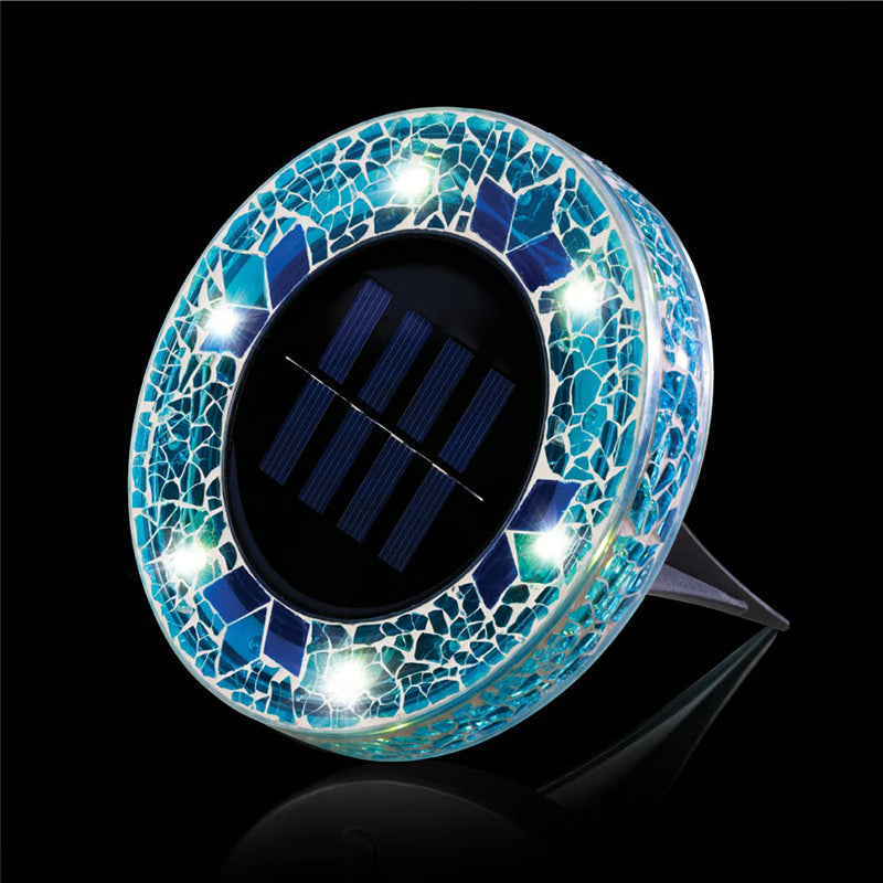 Solar Mosaic Disk Lights - Brighten Your Garden, No Wires Needed!