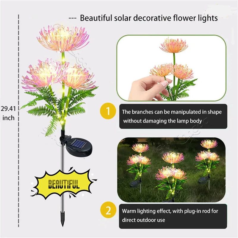2024 Early Spring Sales - Solar Glowing Flowers Light