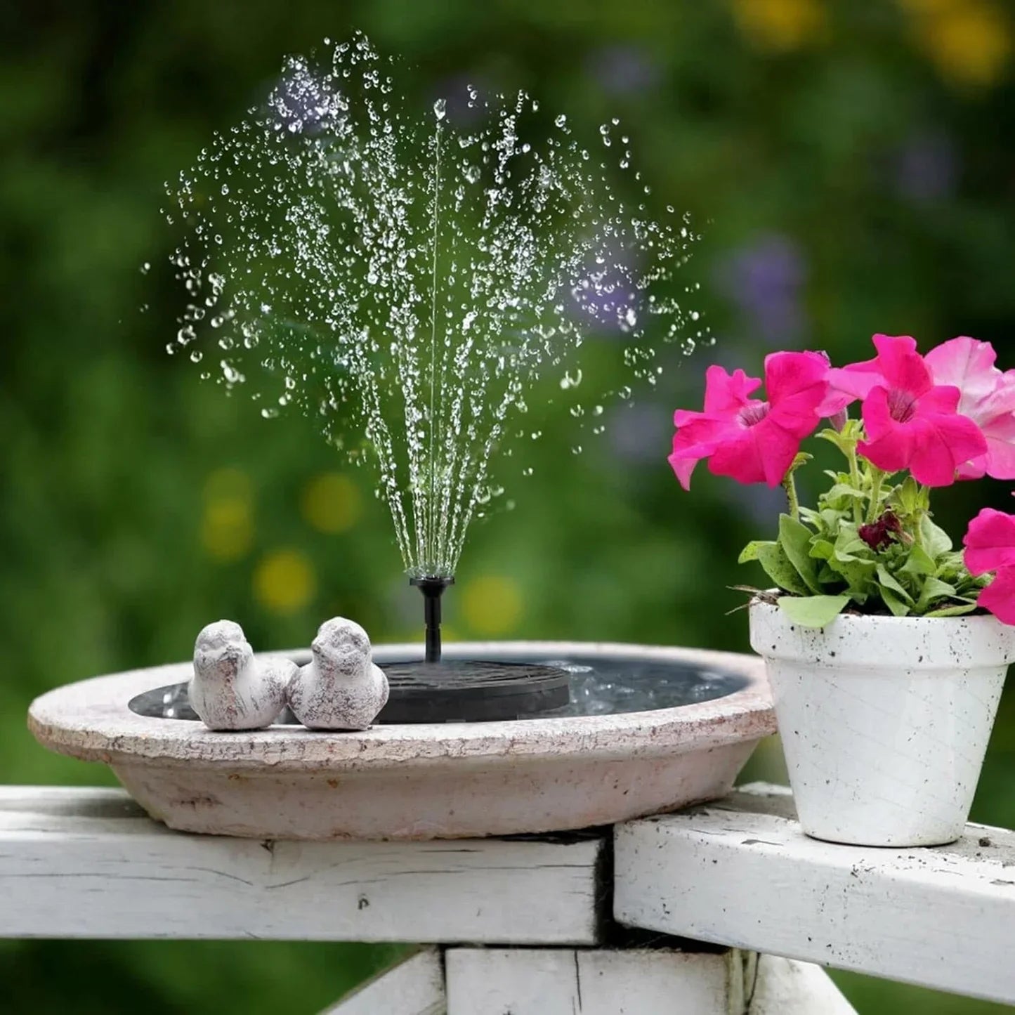 Bird Bath with Solar Fountain Set