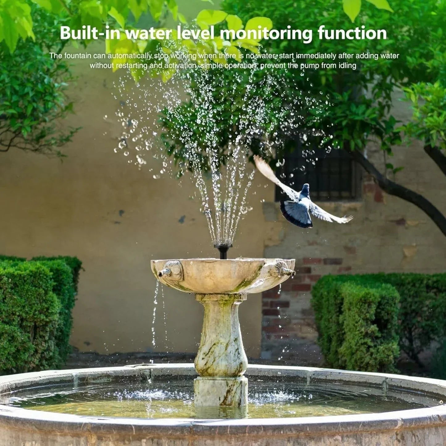 Bird Bath with Solar Fountain Set