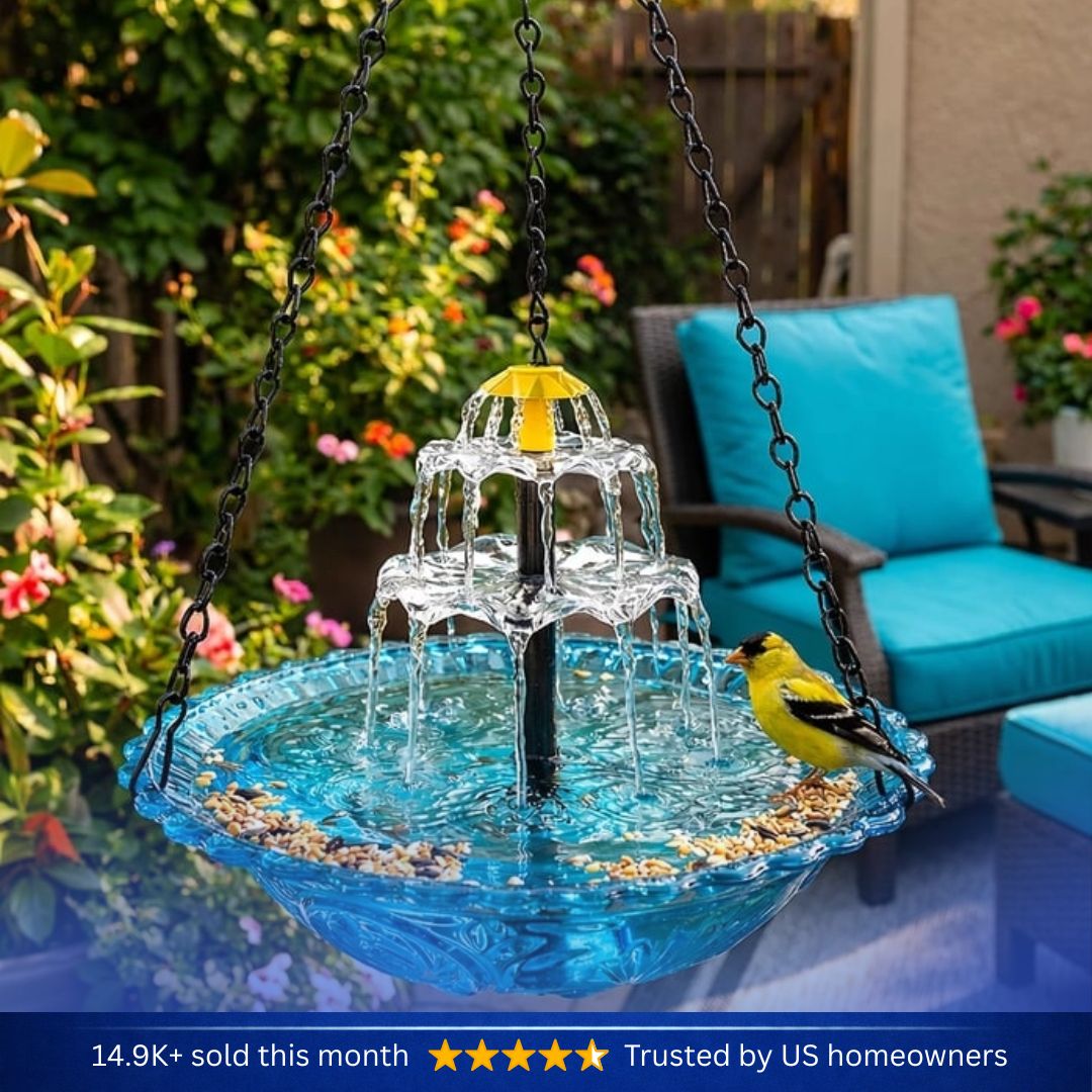 🐦 Solar Cascade Hanging Bird Bath Fountain