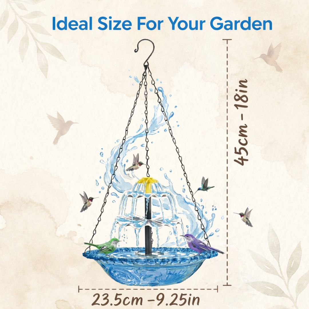 🐦 Solar Cascade Hanging Bird Bath Fountain