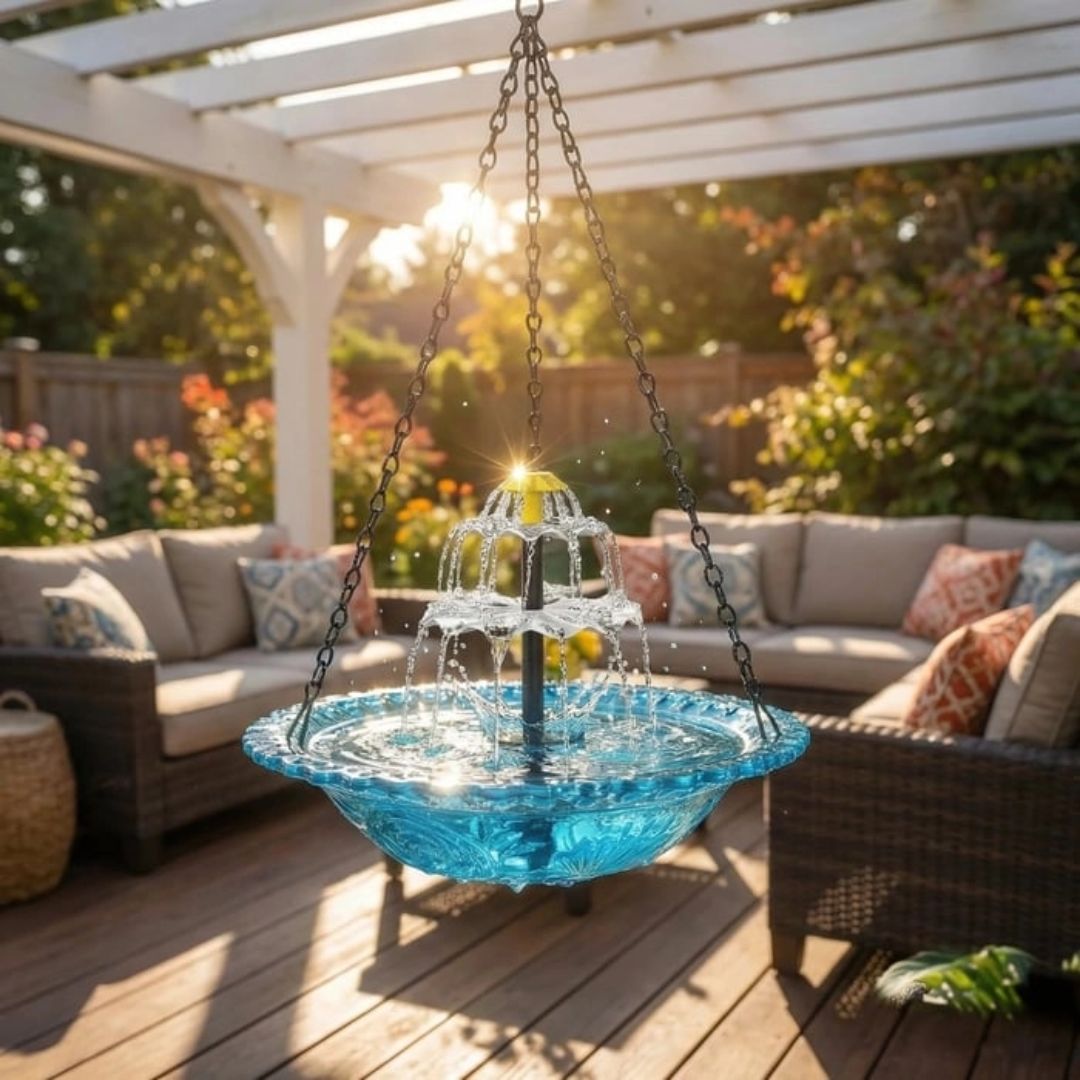 🐦 Solar Cascade Hanging Bird Bath Fountain