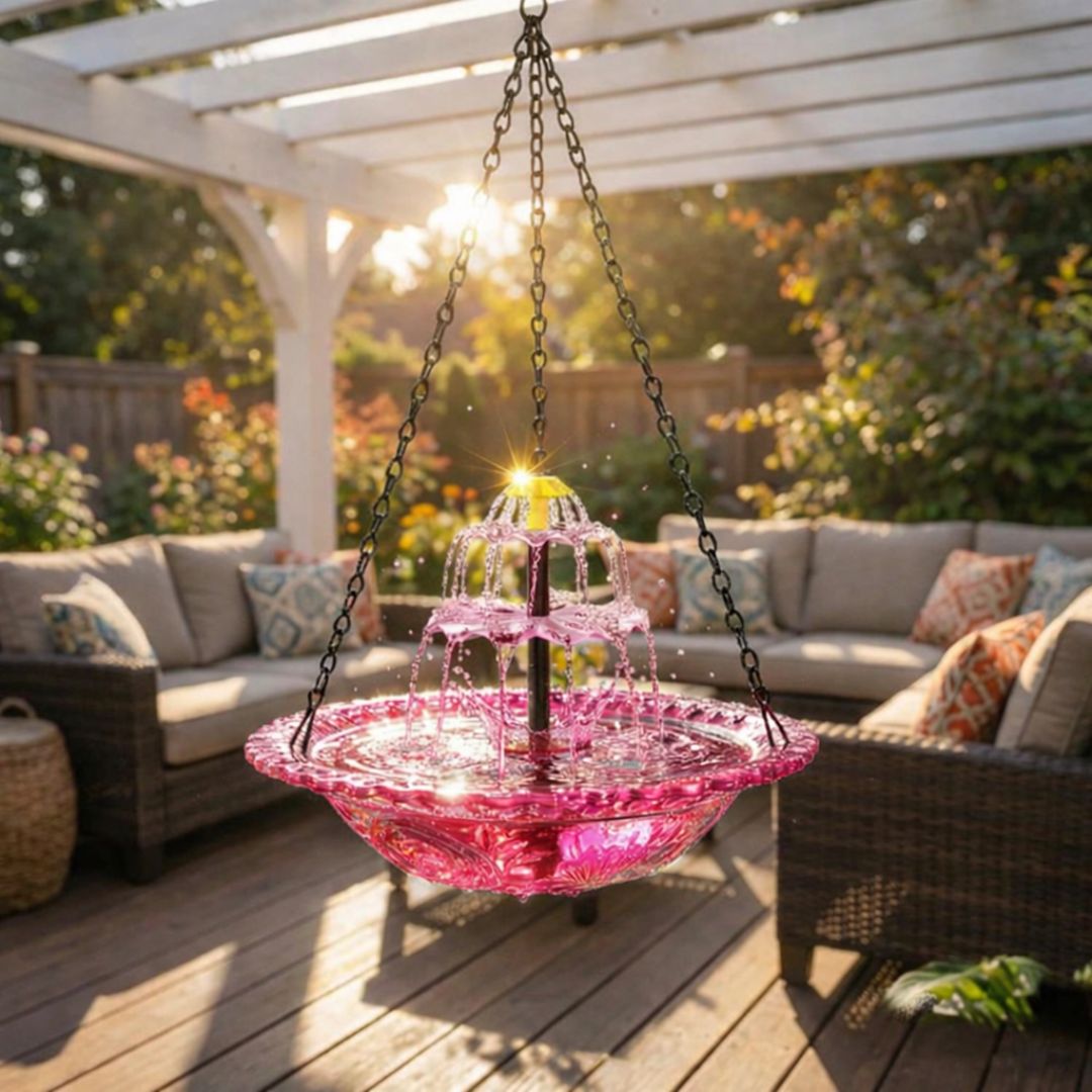 🐦 Solar Cascade Hanging Bird Bath Fountain