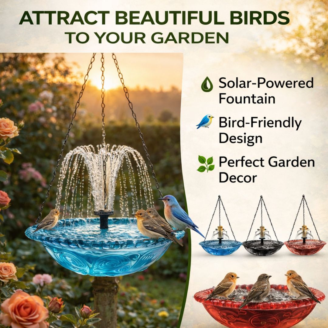 🐦 Solar Cascade Hanging Bird Bath Fountain