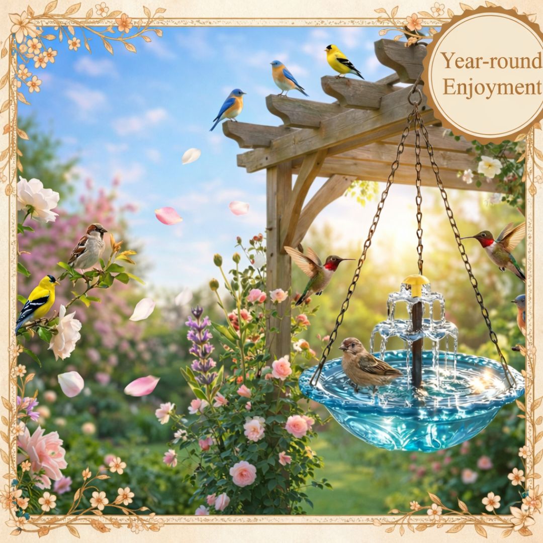 🐦 Solar Cascade Hanging Bird Bath Fountain