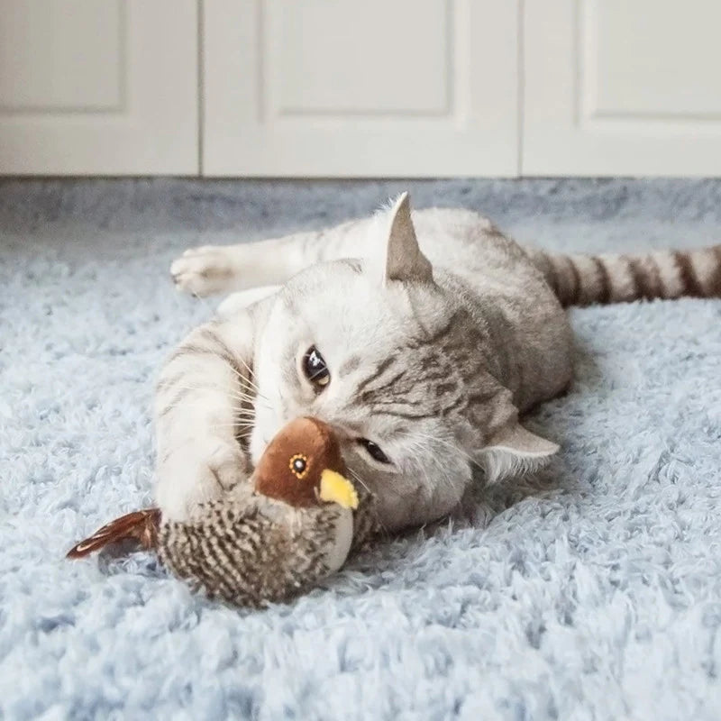 Interactive Flapping Bird Cat Toys with Chirping