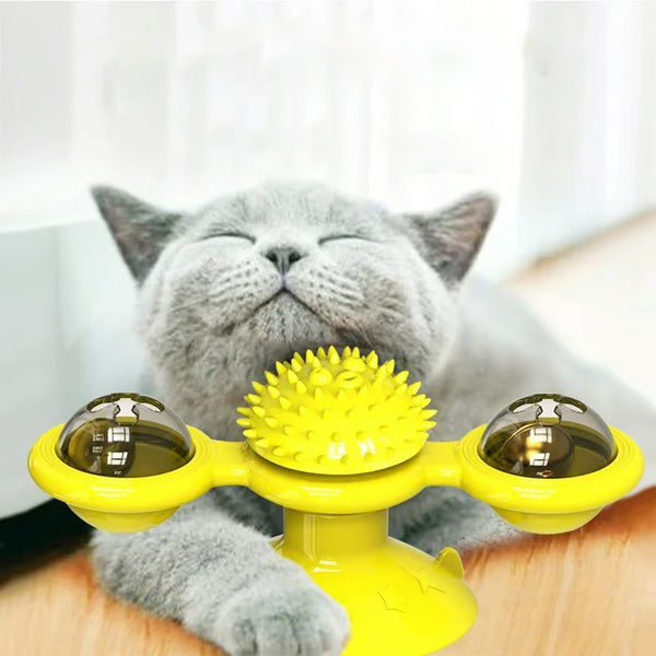 Interactive Windmill Cat Toys with Catnip