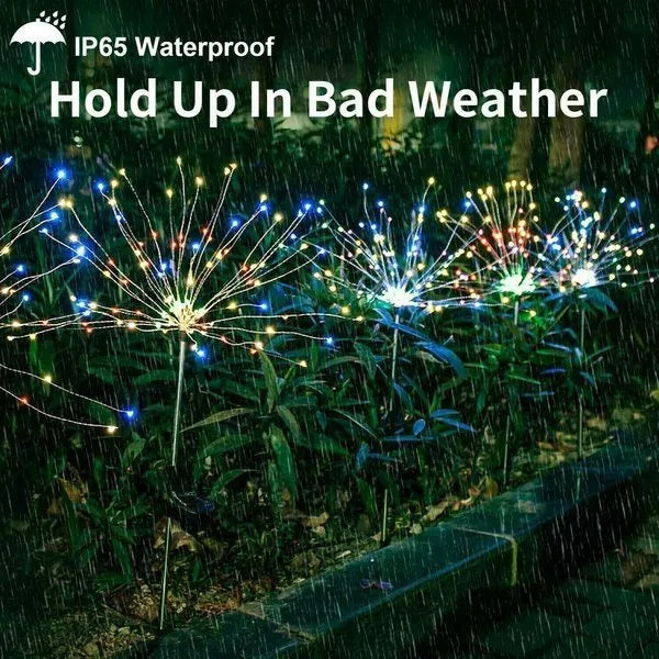 4 Packs Outdoor Solar Garden Firework Lights