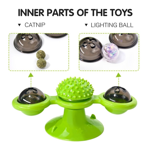 Interactive Windmill Cat Toys with Catnip