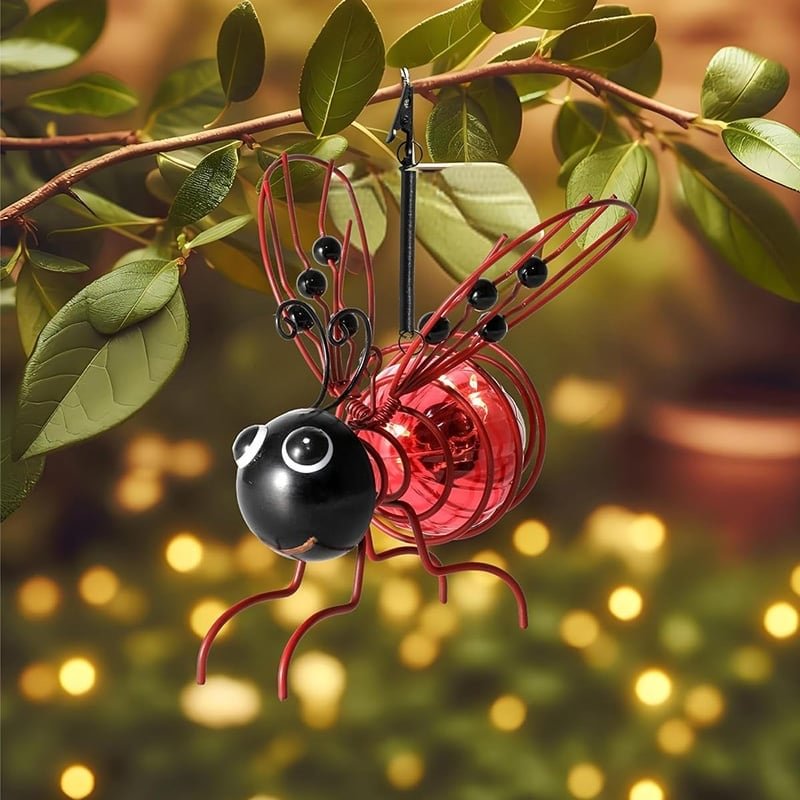 Hanging Bee Solar Light Decor for Outside