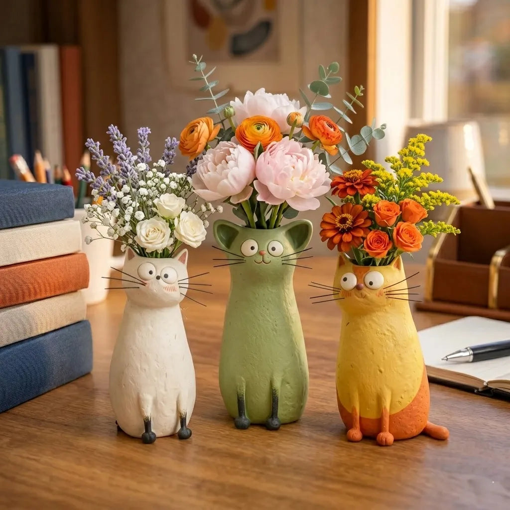 😻HANDCRAFTED QUIRKY CAT VASE