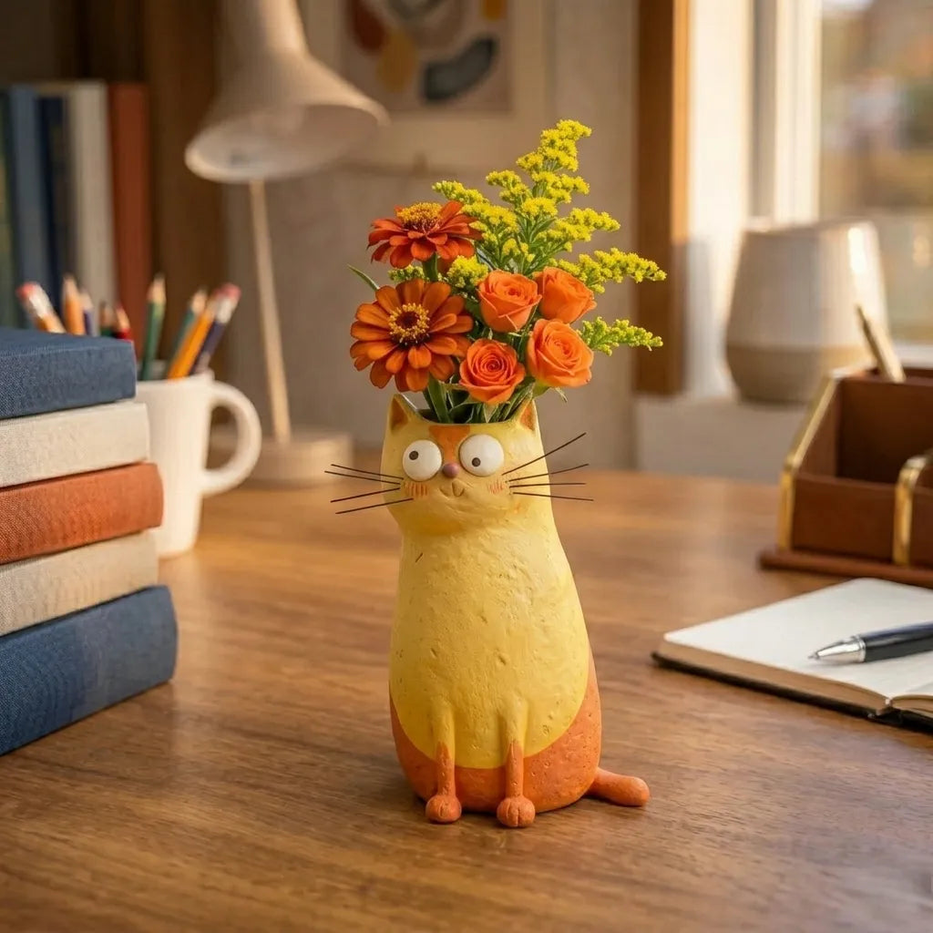 😻HANDCRAFTED QUIRKY CAT VASE