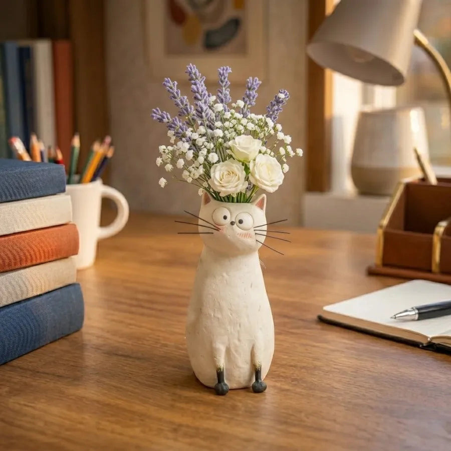 😻HANDCRAFTED QUIRKY CAT VASE