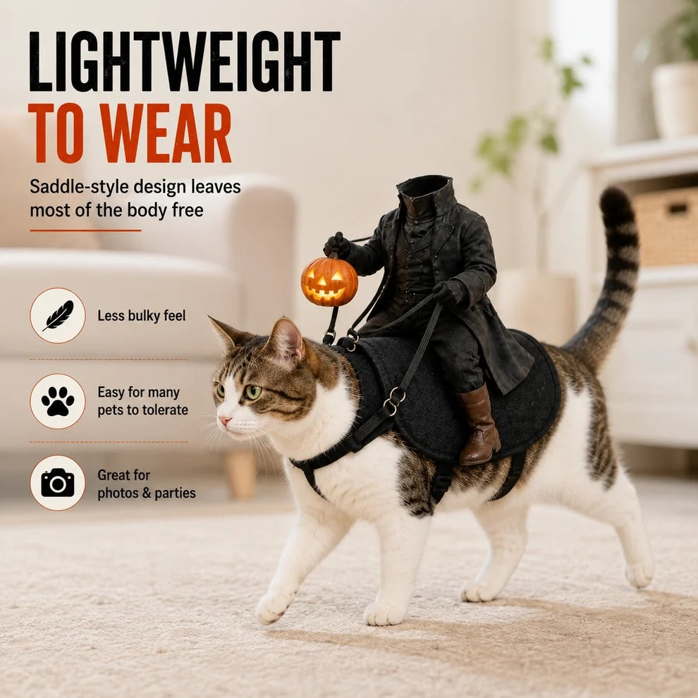The Headless Rider Pet Halloween Costume 🎃