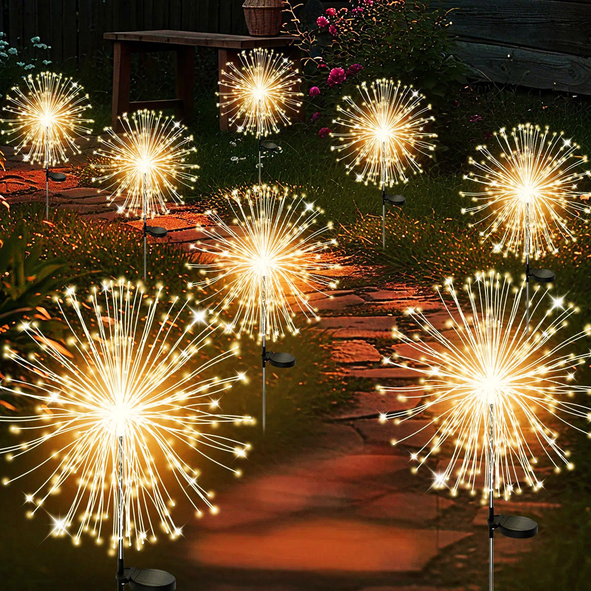 Starlit Starburst Light - Solar Firework Garden Lights