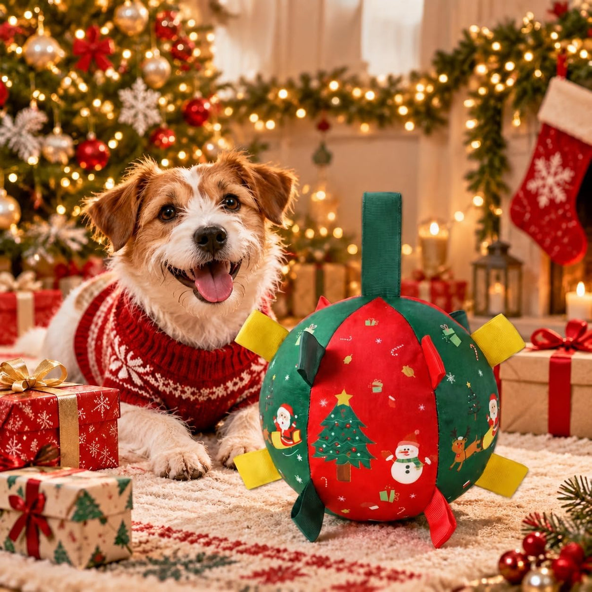 Christmas Dog Ball – Smart Rechargeable Automatic Motion Ball, Perfect Holiday Birthday Gift for Dogs