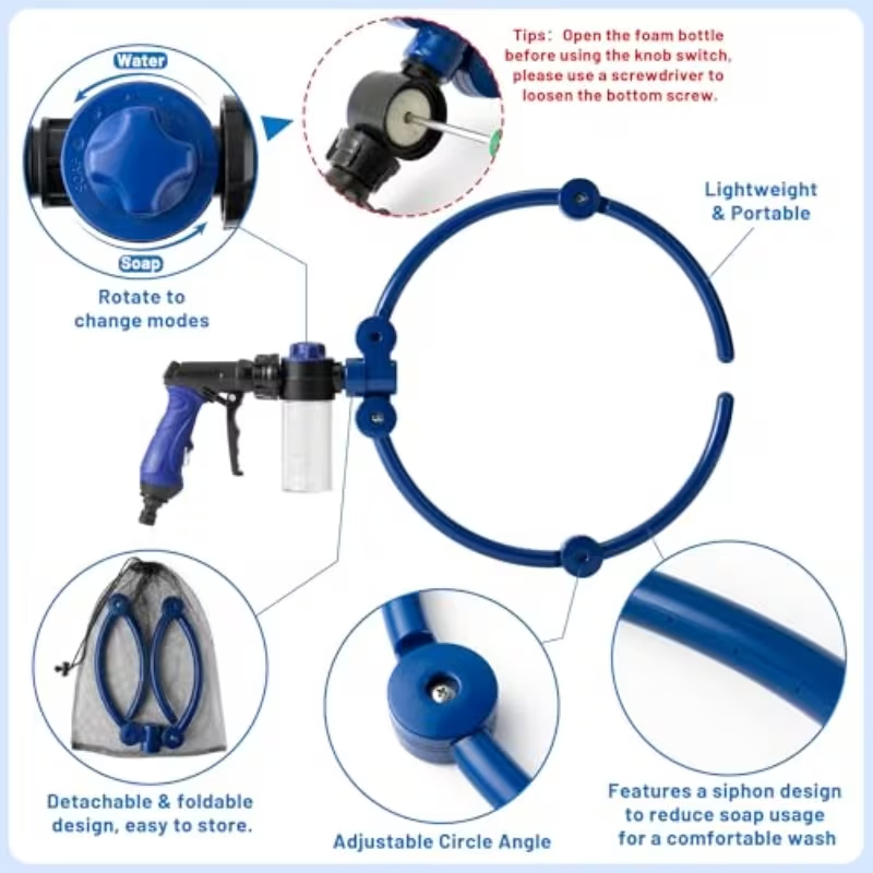 360 Degree Dog Shower Hose Attachment Makes For Super Easy Dog Baths