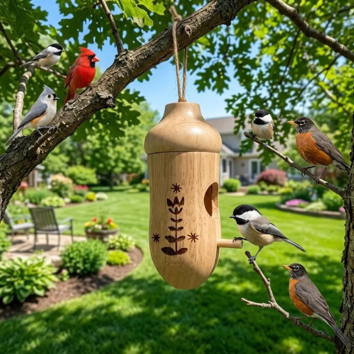 Wooden Hummingbird House - Gift for Natural Lovers