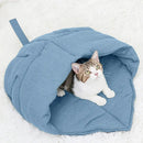 Linen Fabric Cat Bed Cave Cat Sleeping Bag