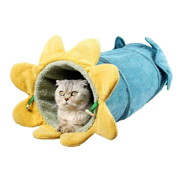Cat Tunnel – Colorful Flower Design for Play and Relaxation