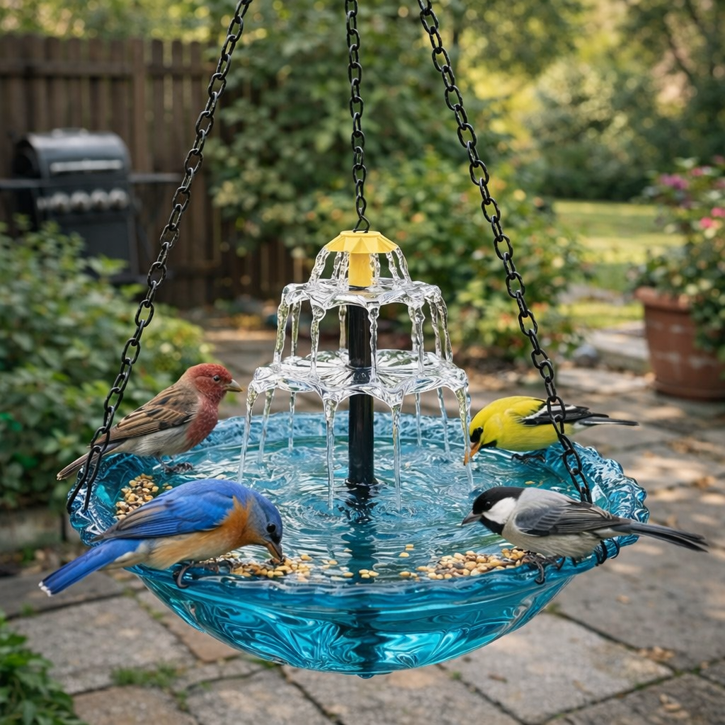 🐦 Solar Cascade Hanging Bird Bath Fountain