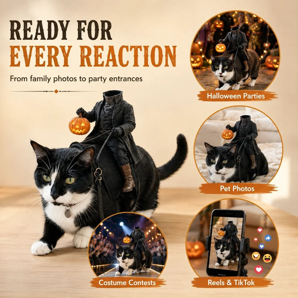The Headless Rider Pet Halloween Costume 🎃