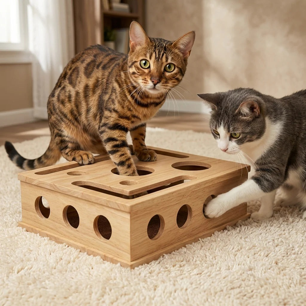Cat Scratch Puzzle Enrichment Box - Nail Care Kit