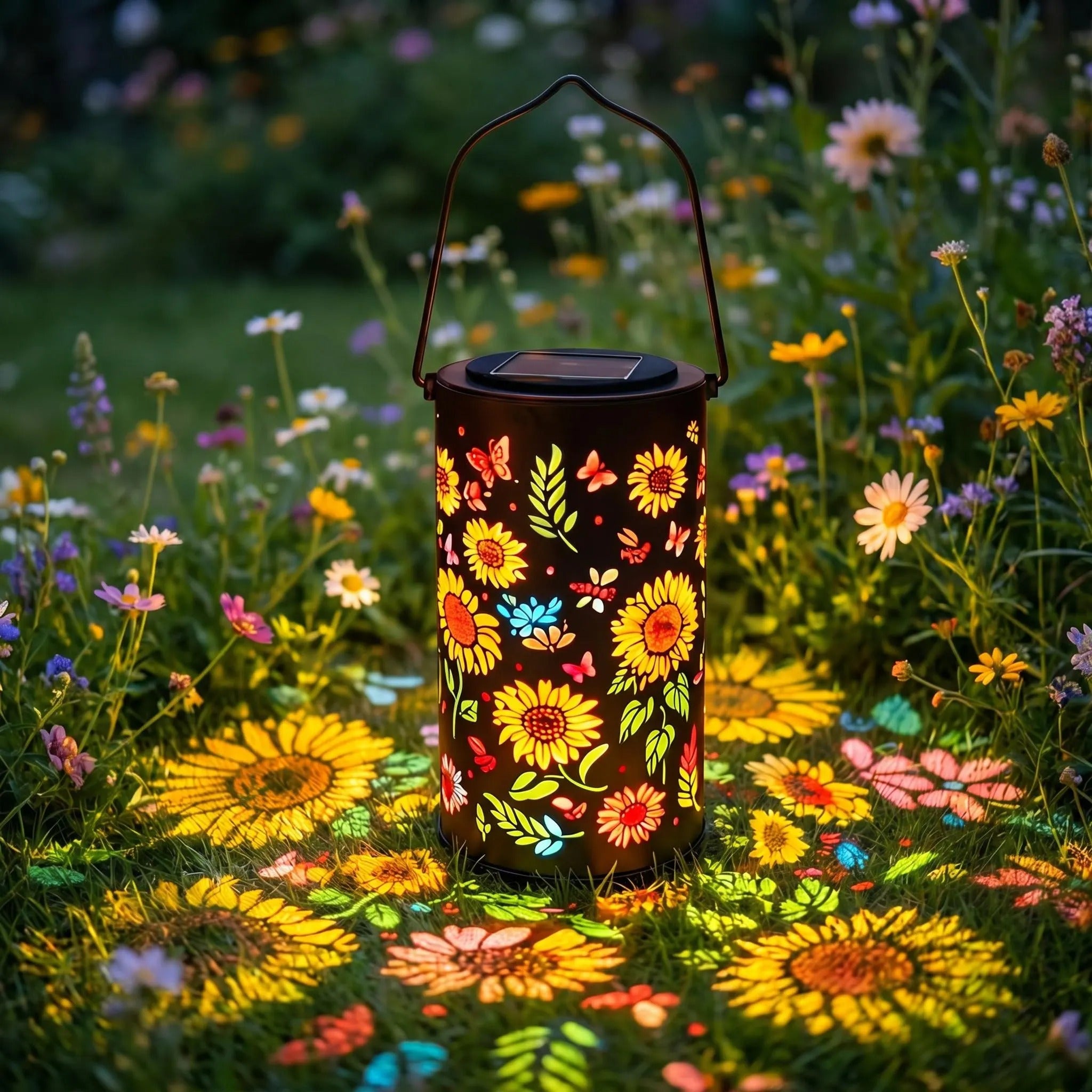 ✨Colorful Sunflower Glow Solar Garden Lantern