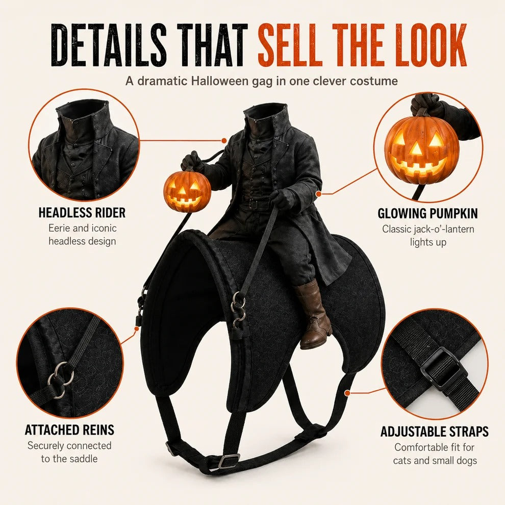 The Headless Rider Pet Halloween Costume 🎃