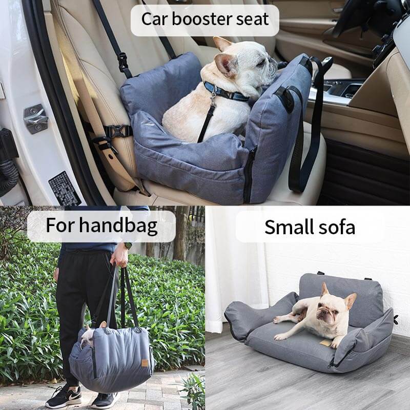 Waterproof Dog Booster Seat for Car with Storage Pockets - First Class