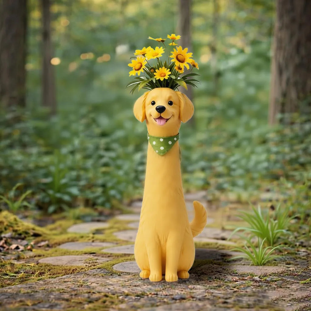 Artisan Dog-Shaped Vase – Handmade Decorative Home Accent