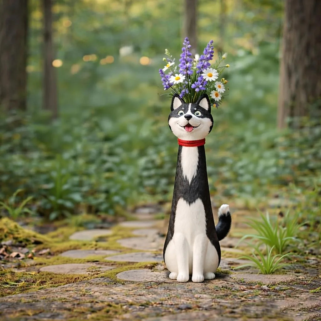 Artisan Dog-Shaped Vase – Handmade Decorative Home Accent