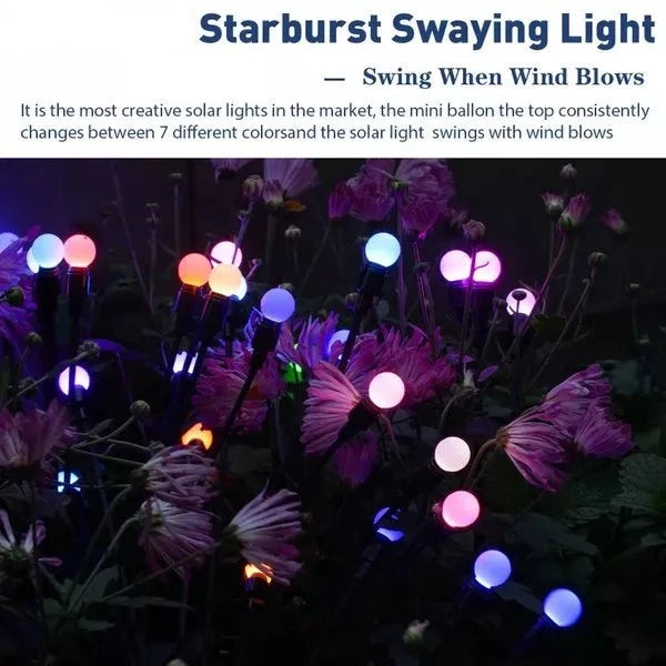 Solar Garden Lights - Starburst Swaying Light, Sway by Wind