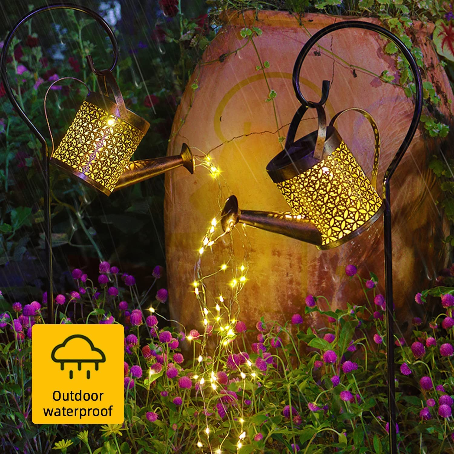 The Enchanted Watering Can, Solar Glowing Watering Can Made with Fairy Light