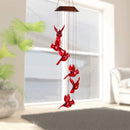 Solar Cardinal Red Bird Wind Chime Light