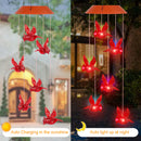 Solar Cardinal Red Bird Wind Chime Light