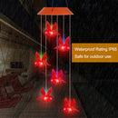 Solar Cardinal Red Bird Wind Chime Light
