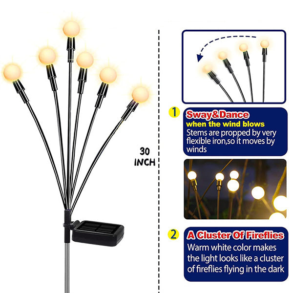 Solar Garden Lights - Starburst Swaying Light, Sway by Wind