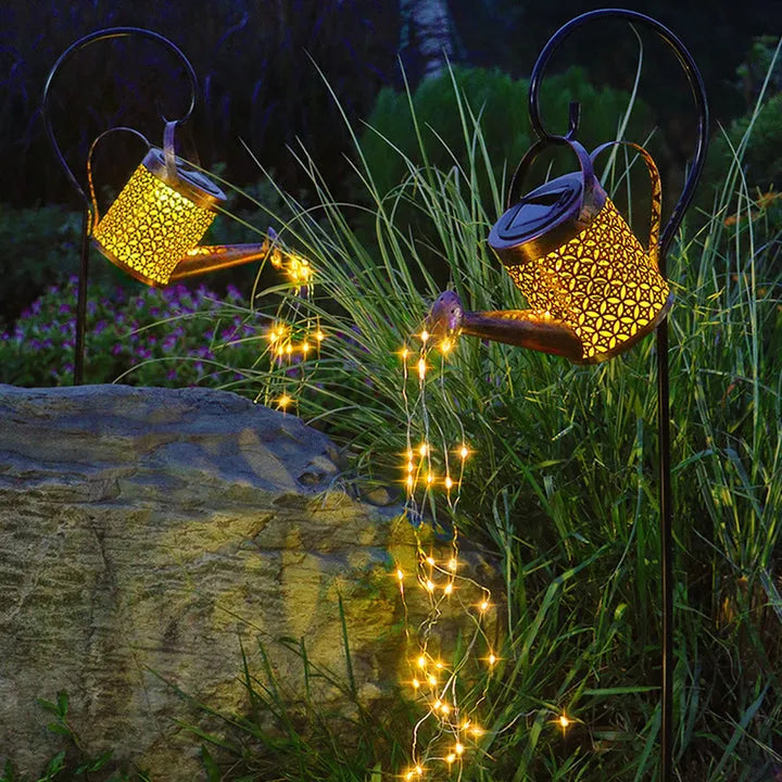 The Enchanted Watering Can, Solar Glowing Watering Can Made with Fairy Light